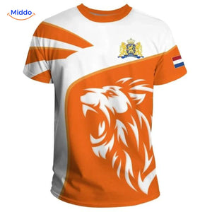 Alternate color or variant view of the Netherlands orange football tee.