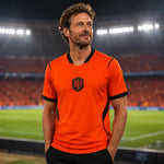 Netherlands 2026 World Cup supporter jersey in home orange and white national colors.
