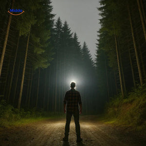 NightRay bright light beam cutting through darkness in forest