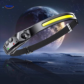 NightRay rechargeable LED headlamp with panoramic light beam coverage