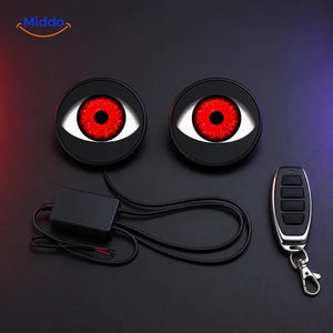 NightStare flat Devil Eye pair with 33 synchronized modes and 4-button remote