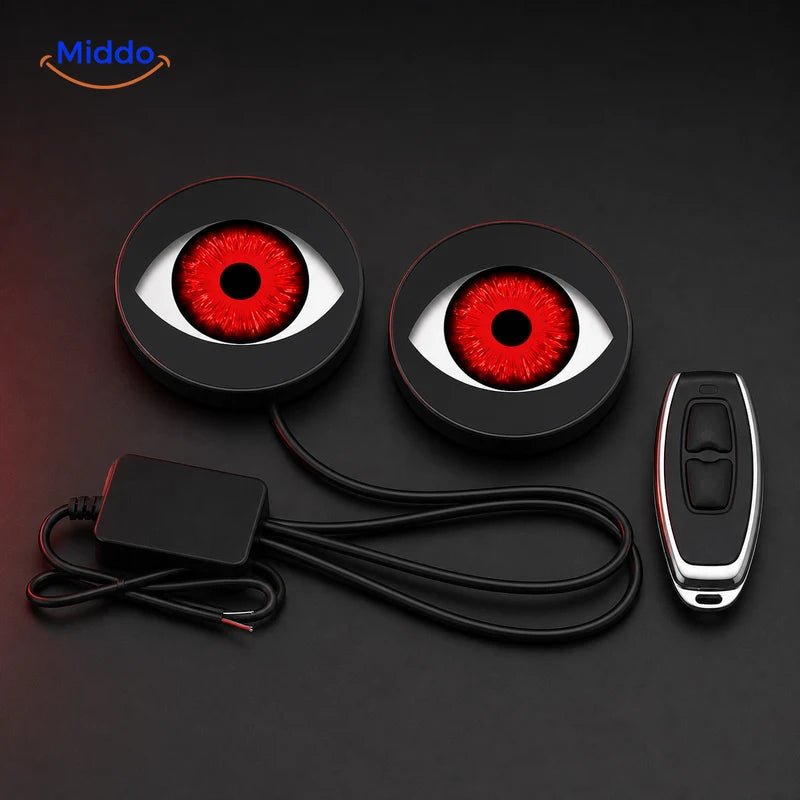 NightStare flat Devil Eye pair with 6 synchronized modes and 2-button remote