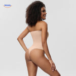 Body-shaping bodysuit in skin-tone nude for invisible under clothing.