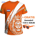 Orange Netherlands t-shirt front view showing quality fabric and vibrant color.