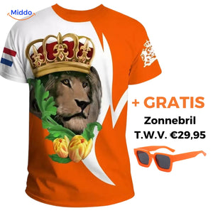 Netherlands fan tee back view with generous fit and breathable material.