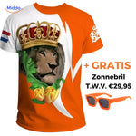 Netherlands fan tee back view with generous fit and breathable material.