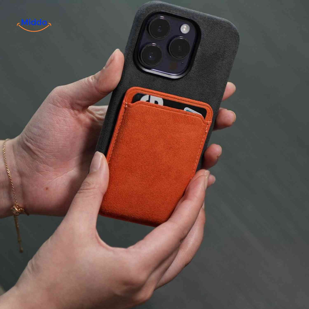 orange AlcantaPro Card Holder product view image 1