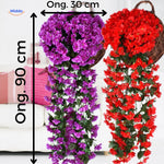 Artificial orchid cascade dimensions and size specifications.