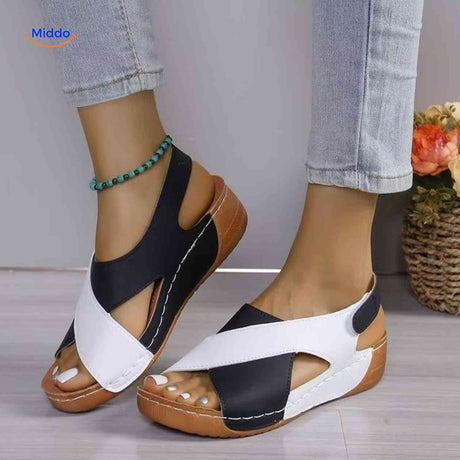 Orthopedic sandals with classic fit design for timeless comfort and support.