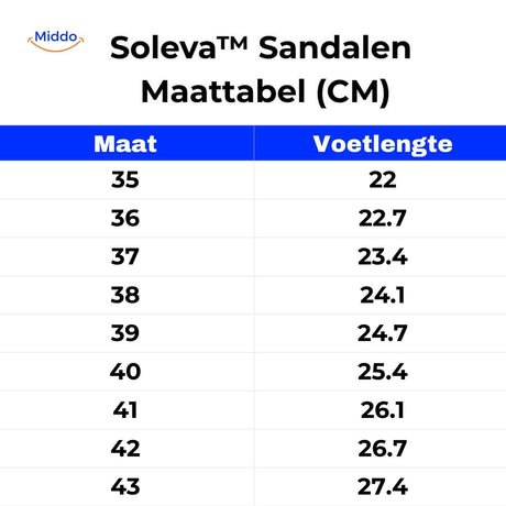 Size chart guide for orthopedic sandals to ensure proper fit and comfort.