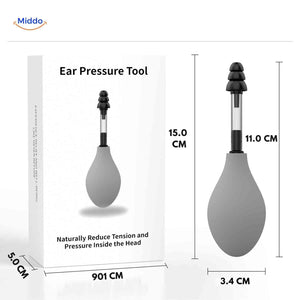 OtoRelief product dimensions and technical specifications for ear device.