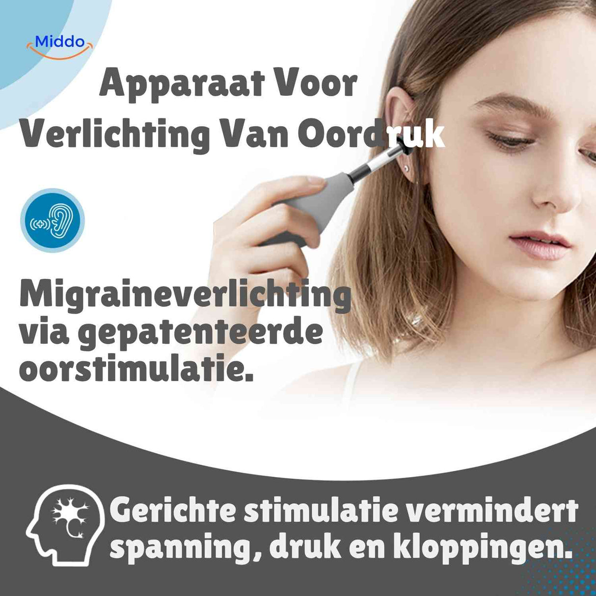 Natural migraine relief achieved using OtoRelief ear pressure therapy.