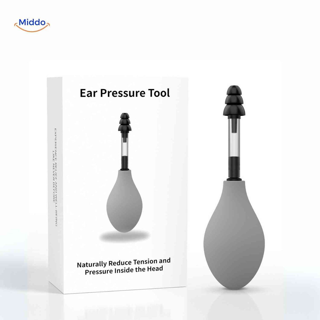 OtoRelief product packaging and included application tool for easy use.