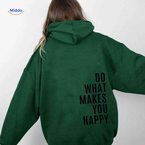 Green oversized hoodie with black graphic print.