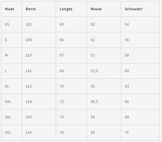 Size chart showing measurement guide for women's hoodie.