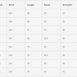 Size chart showing measurement guide for women's hoodie.