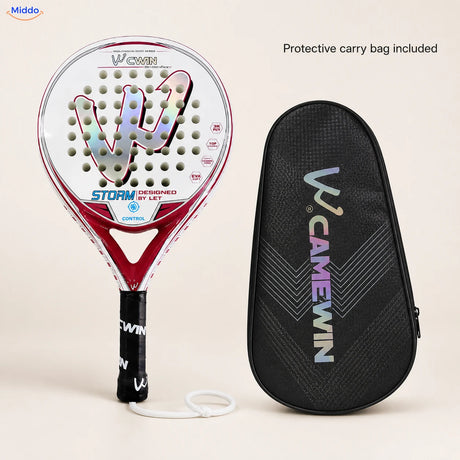 PadelPro padel racket set with protective carry bag and attached wrist strap