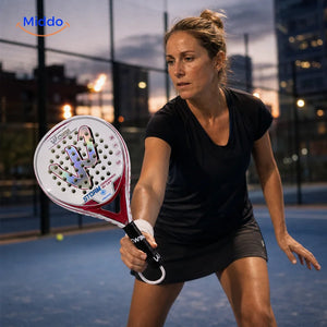 PadelPro beginner racket practice on a padel court