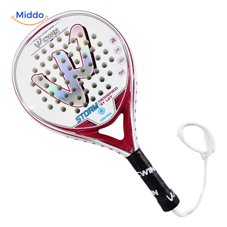 PadelPro carbon fiber padel racket set in Red and White