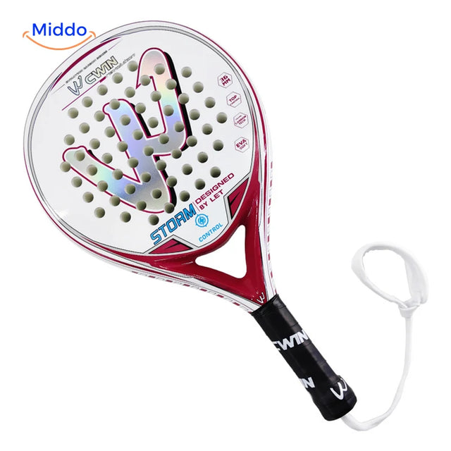 PadelPro carbon fiber padel racket set in Red and White