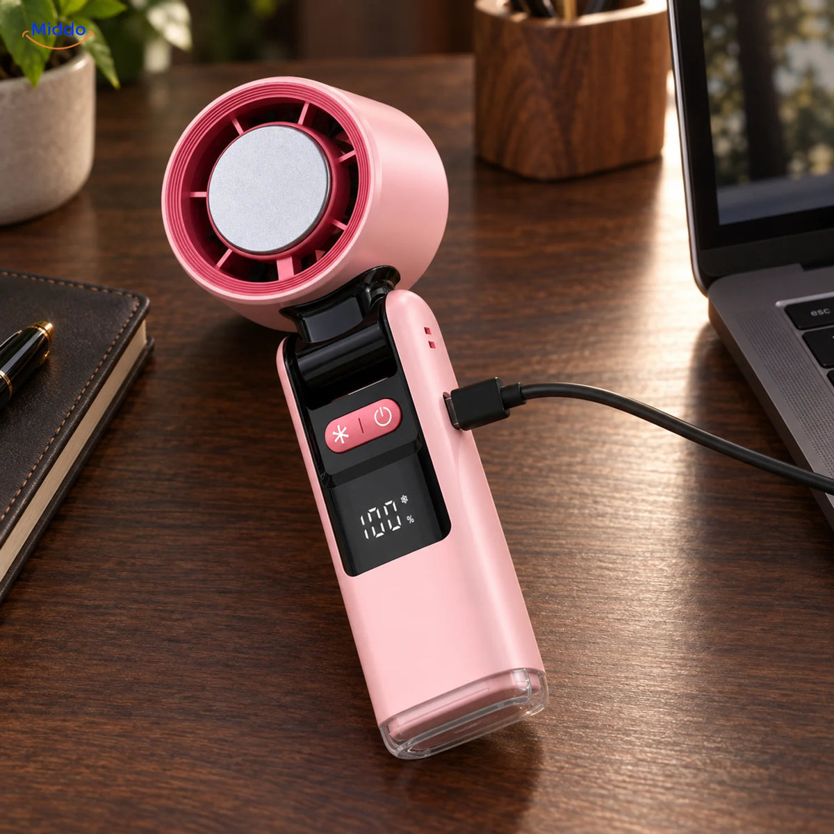 Palmora™ Folding Handheld Fan | Personal Airflow On the Go - benefit in use