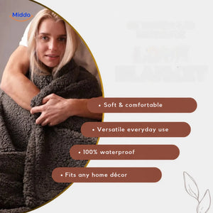 Woman holding a soft PawGuard waterproof blanket.