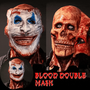Ultra realistic peel-off Halloween mask with blood effect and double face design