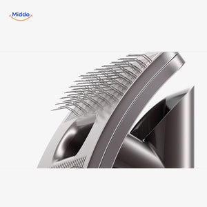Pet grooming vacuum brush for quick and efficient hair removal.