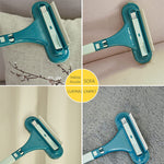 Pet hair remover brush designed for pillows, carpets, and various upholstered surfaces.