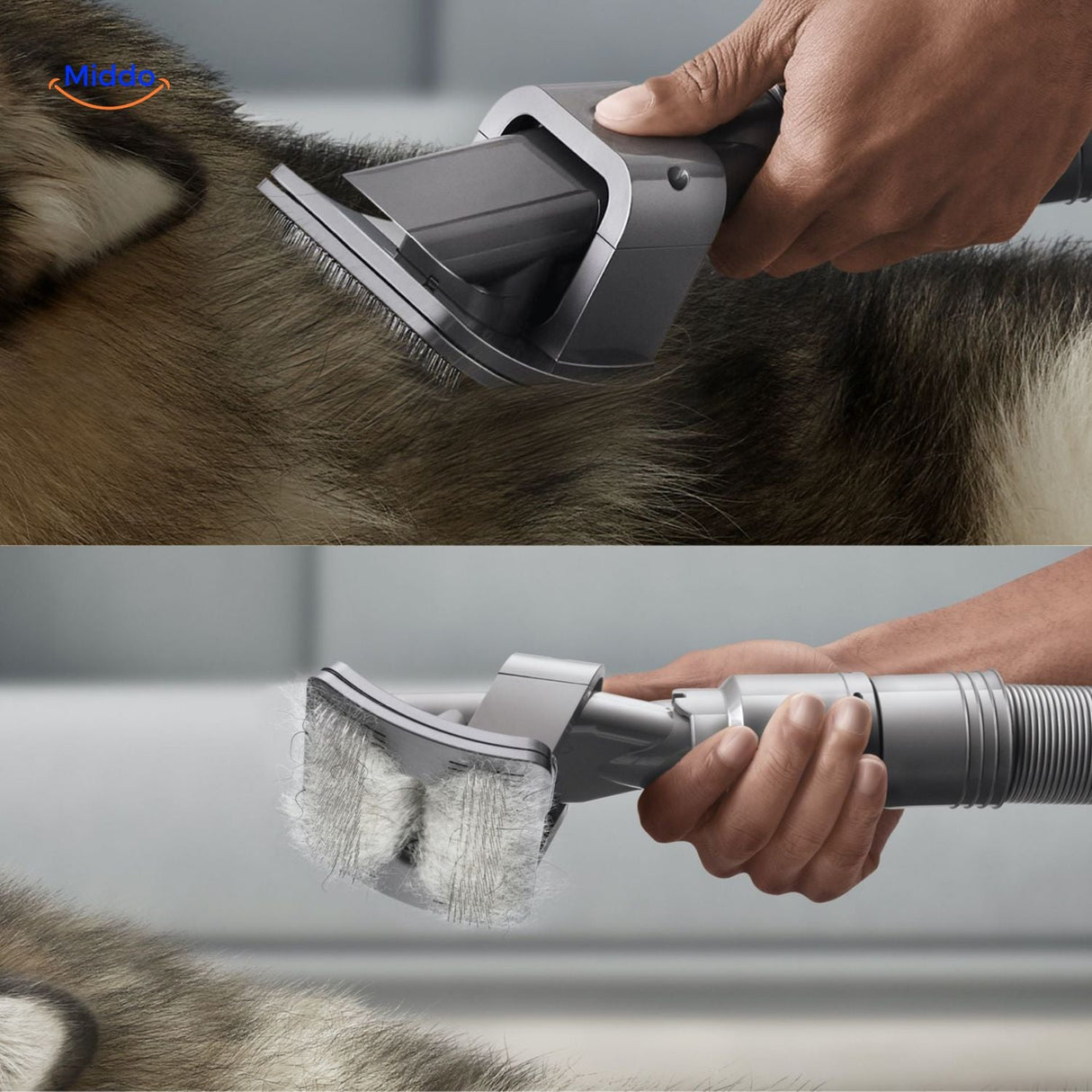 Pet hair vacuum attachment for efficient dog hair removal.
