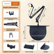 FlexArm components including clamps and phone holder arm assembly.