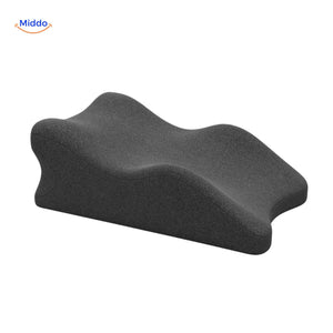 Leg elevation pillow highlighting health benefits for circulation and leg wellness.