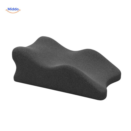 Leg elevation pillow highlighting health benefits for circulation and leg wellness.