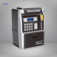 Pink ATM savings bank for kids with light-up PIN code lock feature.