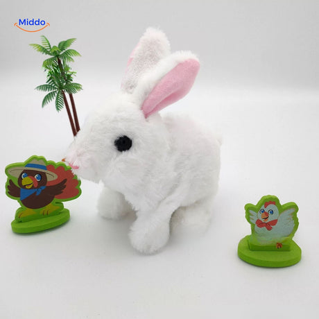 Cute pink plush bunny with soft floppy ears, a sweet and cuddly toy for kids and bunny fans.