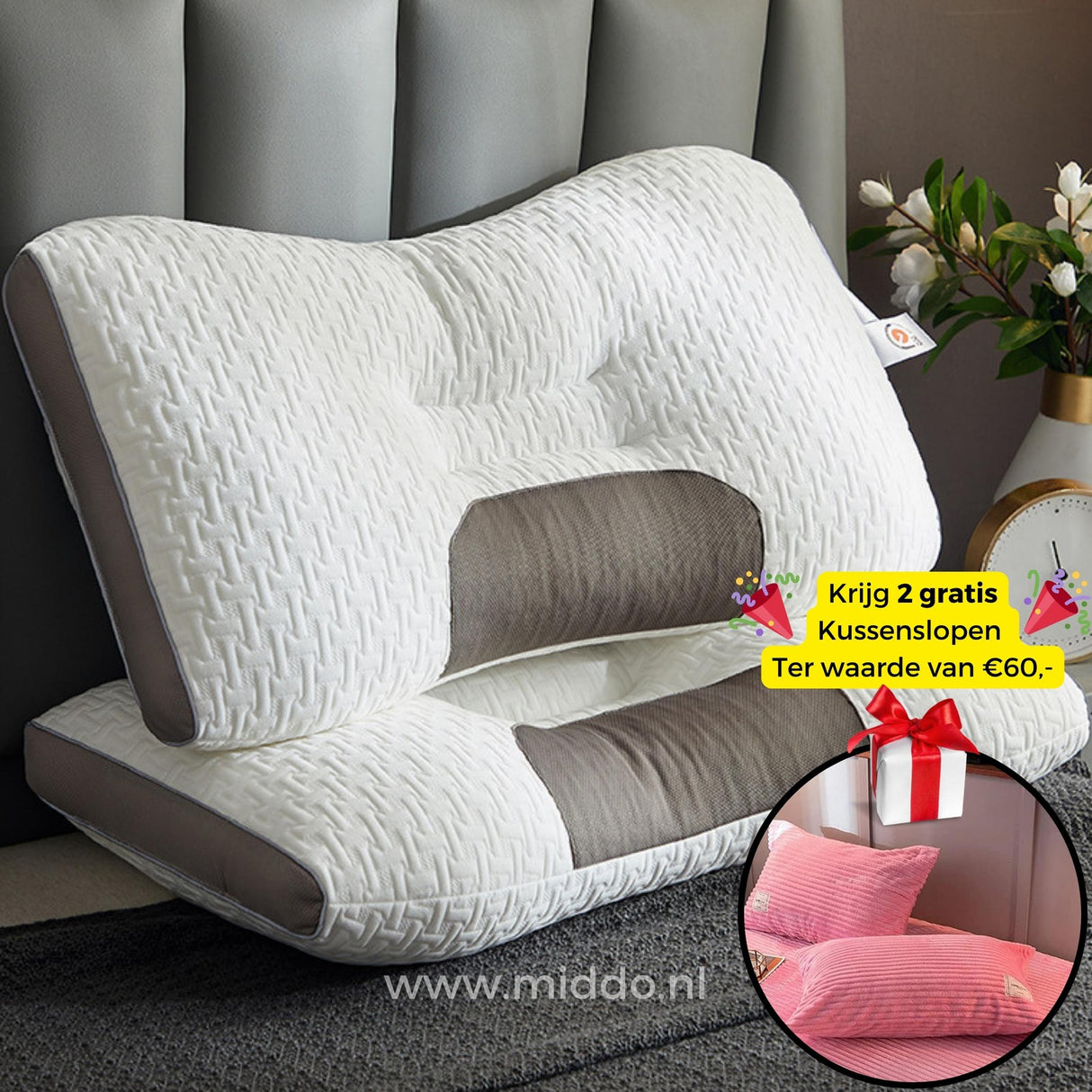 Pink soft velvet fleece pillow case covers for DreamGuard neck support pillow