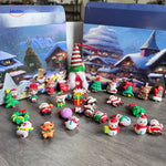 Cozy Christmas figures and gnomes creating cheerful holiday advent atmosphere.