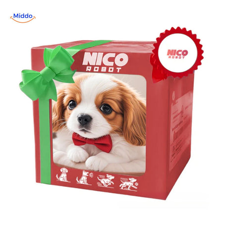 Soft realistic bunny plush toy in a gift box with a bowtie accent, ideal for birthdays and holidays.