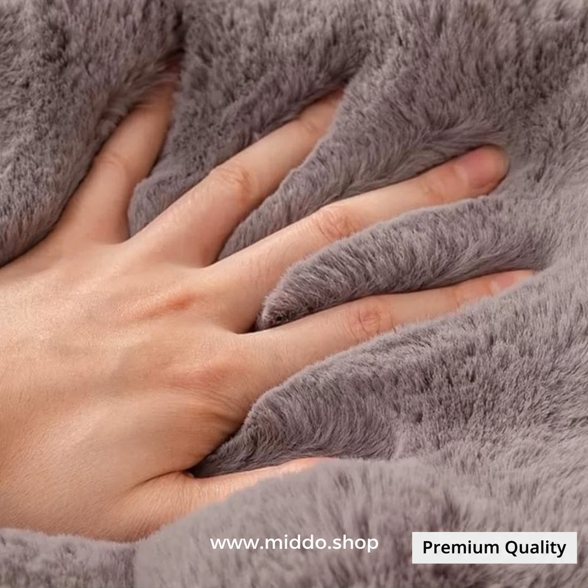 Plushy gray plush furniture cover with premium-quality fabric