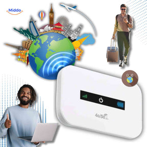 Portable 4G router ideal for travelers and digital nomads worldwide.