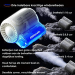 Lightweight portable mini fan offers extended battery life for long outdoor trips.