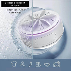 EasyWash mini washer saves electricity with energy-efficient operation.