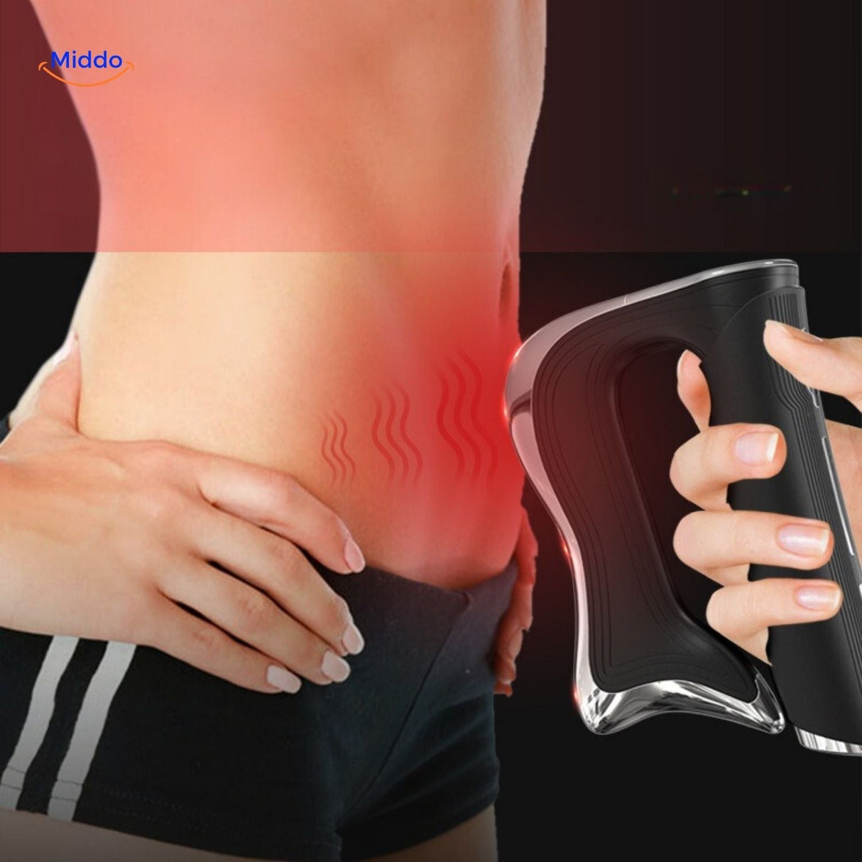 Compact Visiopro massager for reducing muscle tension and promoting recovery.