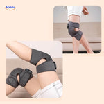 Portable therapy knee massage pad with FlexiHeat warmth and vibration features.