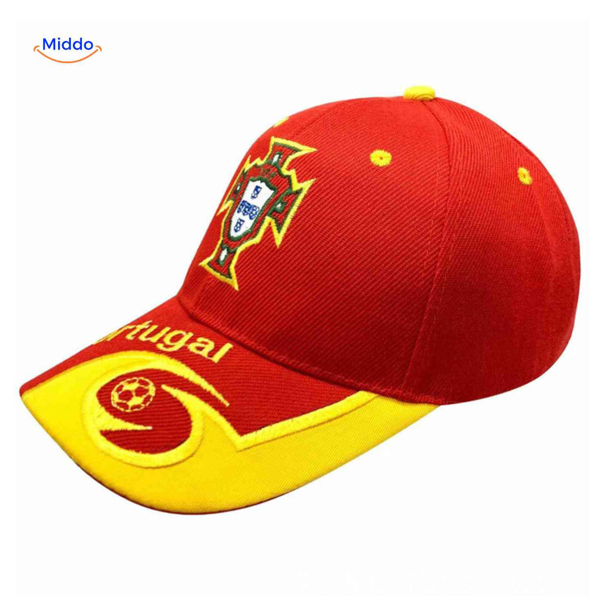 Portugal sports cap with embroidered national team emblem.