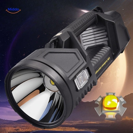 PowerBeam LED searchlight built for extreme outdoor adventures and tough conditions.