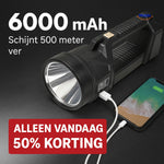 PowerBeam rechargeable flashlight showing sleek design and powerful illumination.