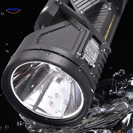 PowerBeam waterproof LED searchlight delivering bright, clear illumination for any weather.