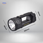 PowerBeam LED searchlight with convenient hands-free use for camping and outdoor work.