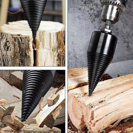 Versatile wood splitting drill bit suited for all woodworking and firewood preparation tasks.